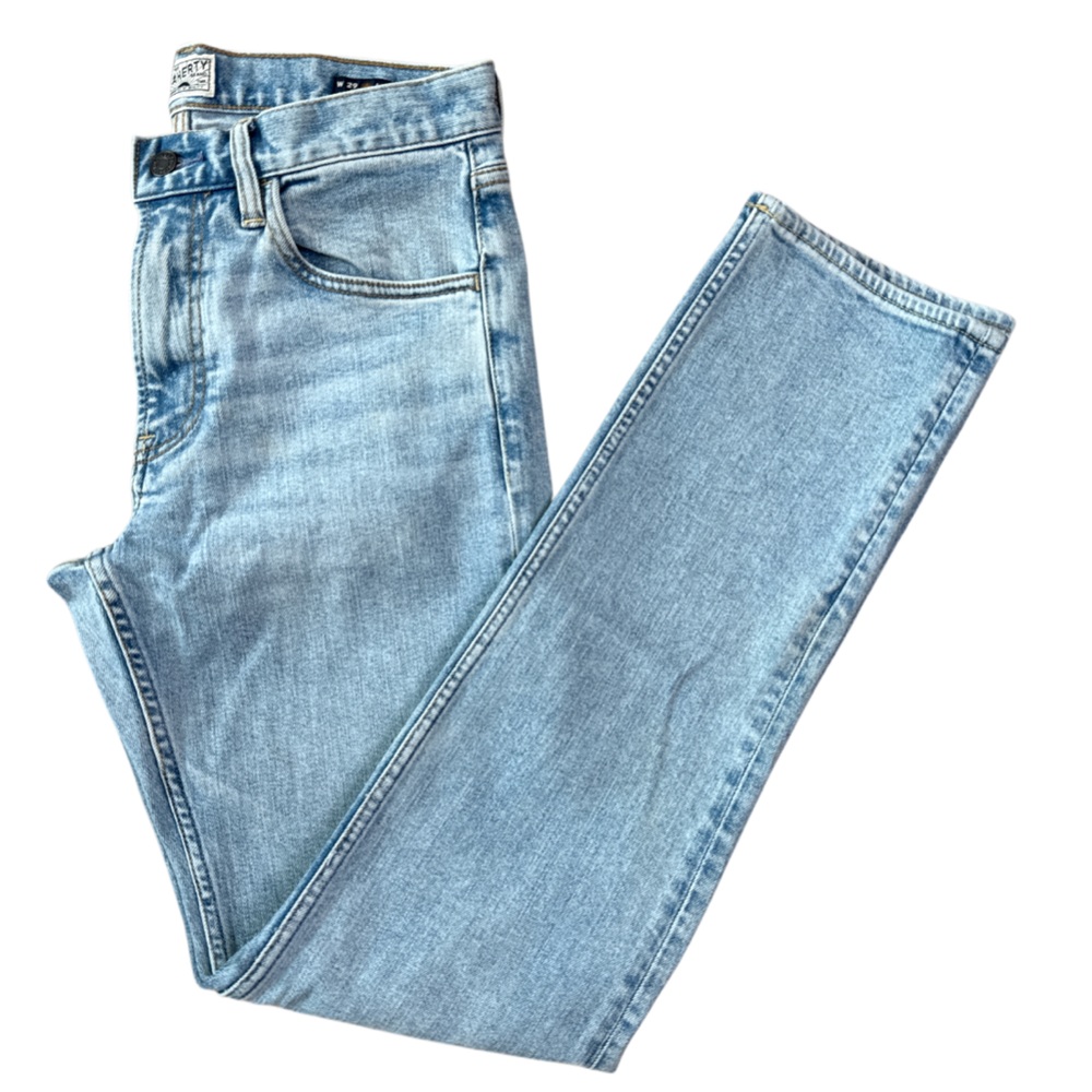 Faherty Organic Cotton Indigo Light Wash Straight Leg Jeans Men’s Size 29x32